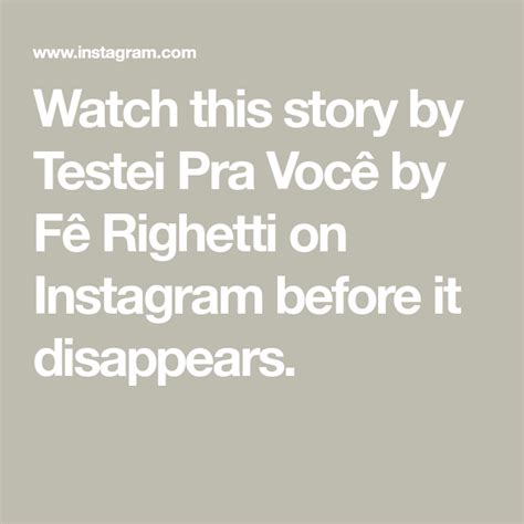 Watch this story by Fé on Instagram before it disappears..
